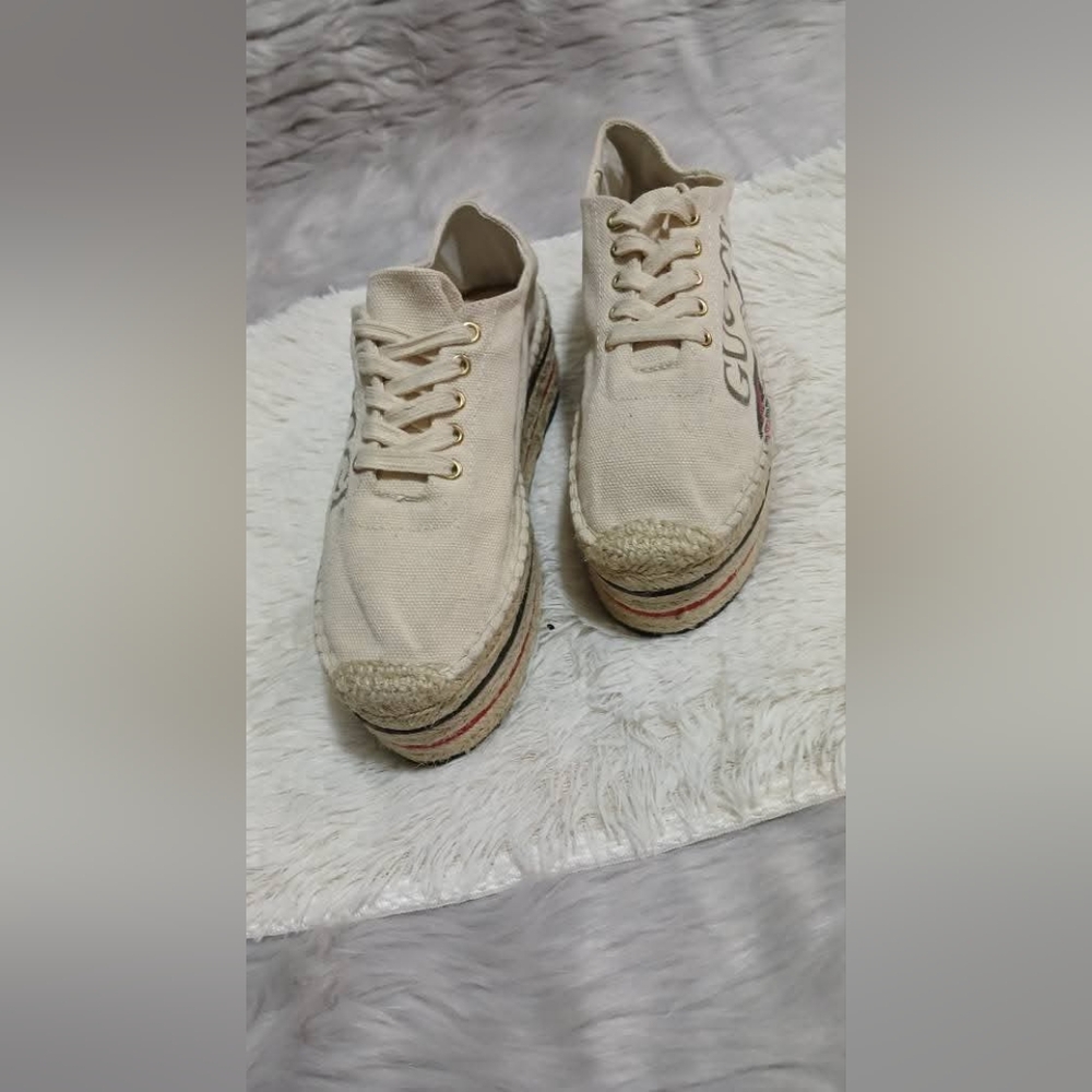 Gucci Web Accent Canvas Espadrille Sneakers size 38 - Picture 8 of 14